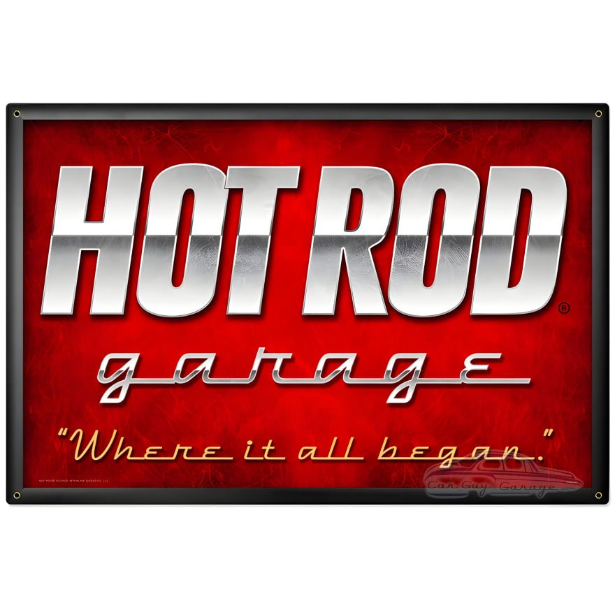 Hot Rod Garage Metal Sign - 36" x 24"