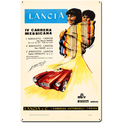 Lancia Metal Sign - 24" x 36"