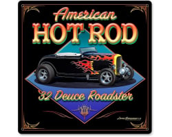 American Hot Rod '32 Metal Sign - 28" x 28"