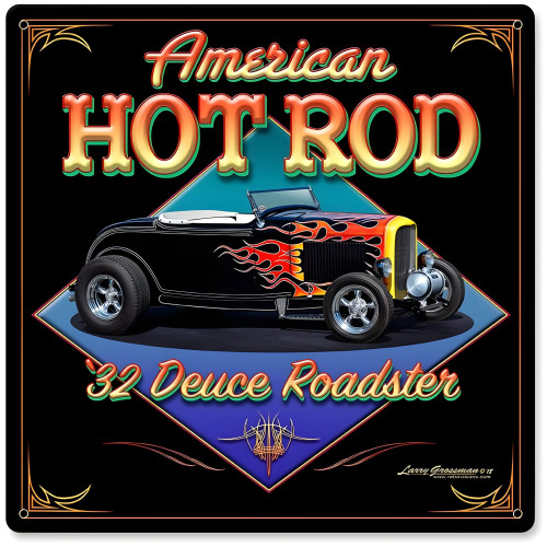 American Hot Rod '32 Metal Sign - 28" x 28"