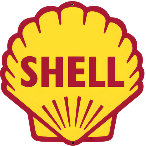 Shell Clean Metal Sign - 28"  x 28" Custom Shape
