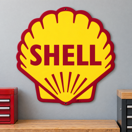 Shell Clean Metal Sign Custom Shape - 28" x 28"