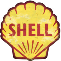 Shell Grunge Metal Sign - 28" x 28" Custom Shape