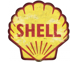 Shell Grunge Metal Sign - 28" x 28" Custom Shape