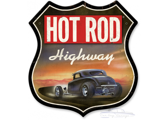 Hot Rod Highway Metal Sign - 28" x 28"