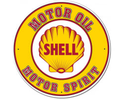 Shell Motor Oil Gasoline Metal Sign - 28" Round