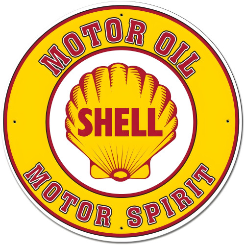 Shell Motor Oil Gasoline Metal Sign - 28" Round