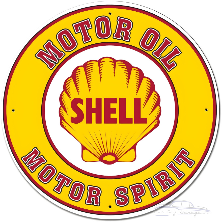 Shell Motor Oil Gasoline Metal Sign - 28" Round