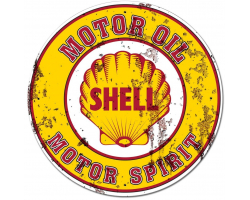 Shell Motor Oil Gasoline Grunge Metal Sign - 28" Round