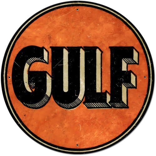 Gulf Oil Metal Sign - 28" Round