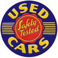 Used Cars Metal Sign - 28" Round