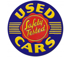 Used Cars Metal Sign - 28" Round