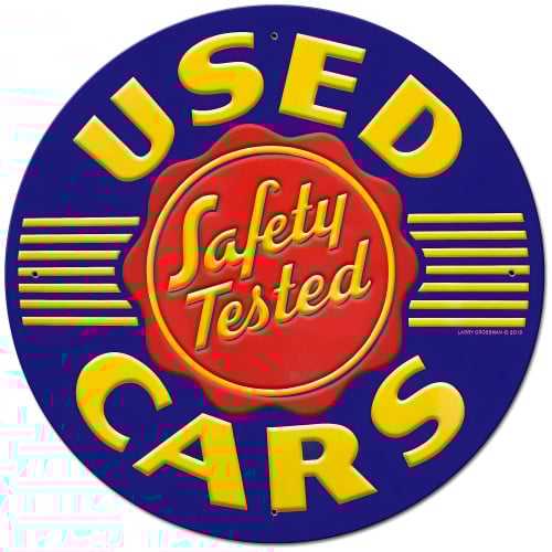 Used Cars Metal Sign - 28" Round