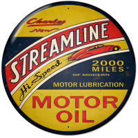 Streamline Motor Oil Metal Sign - 28" Round