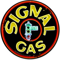 Signal Gas Metal Sign - 28" Round