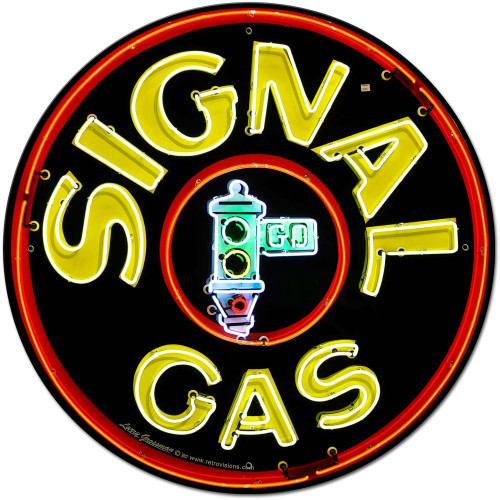 Signal Gas Metal Sign - 28" Round
