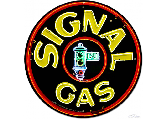 Signal Gas Metal Sign - 28" Round