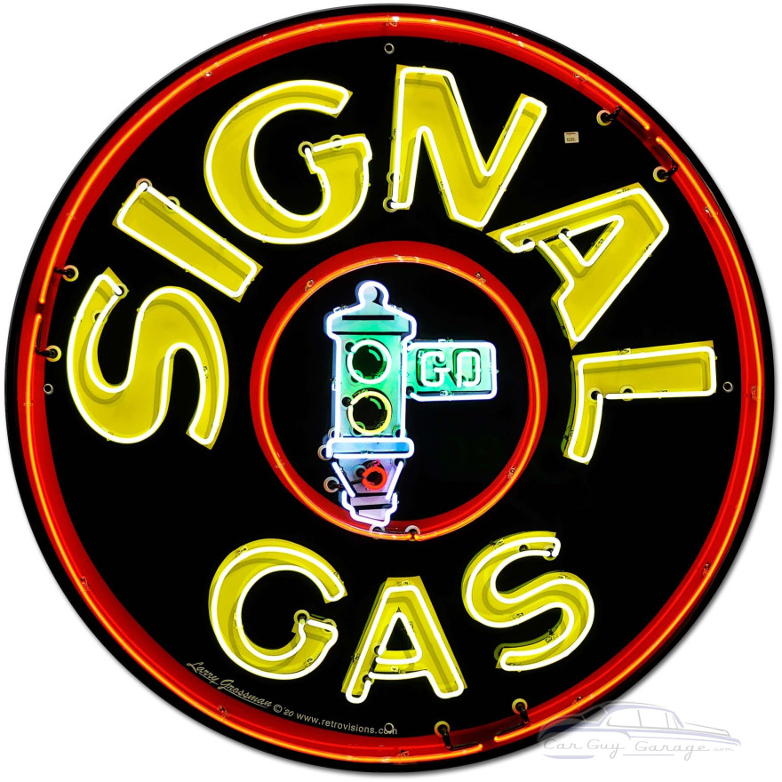 Signal Gas Metal Sign - 28" Round