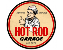 Hot Rod Garage Metal Sign - 28" x 28"