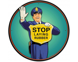 Guard No Laying Rubber Metal Sign