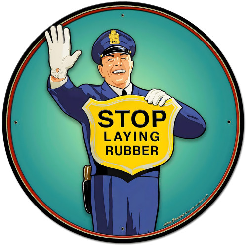 Guard No Laying Rubber Metal Sign - 28" Round