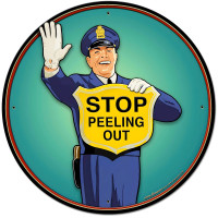 Guard No Peeling Out Metal Sign - 28" Round