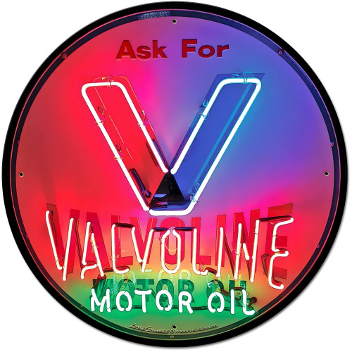 1950's Valvoline Metal Sign - 28" Round