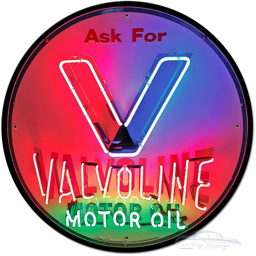 1950's Valvoline Metal Sign - 28" Round