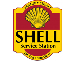 Friendly Service Shell Service Station Metal Sign