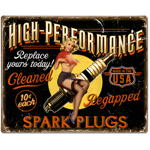 Spark Plug High Performance Metal Sign - 30" x 24"