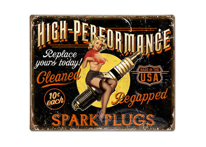 Spark Plug High Performance Metal Sign - 30" x 24"