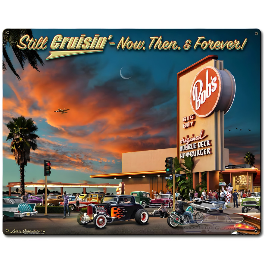 1966 Cruisin Bobs Metal Sign - 30" x 24"