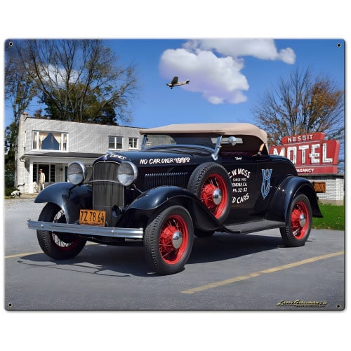 1932 Roadster at Jake's Metal Sign - 30" x 24"