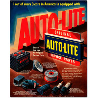 Auto Lite Custom Shape Metal Sign - 24" x 30"
