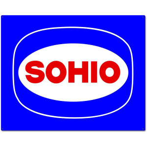 Sohio Blue Custom Shape Metal Sign - 30" x 24"