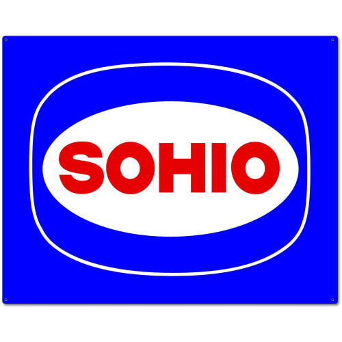Sohio Blue Custom Shape Metal Sign - 30" x 24"