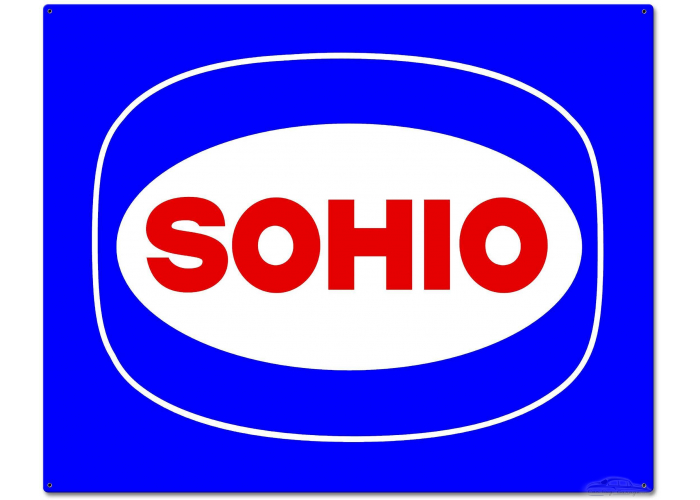 Sohio Blue Custom Shape Metal Sign - 30" x 24"