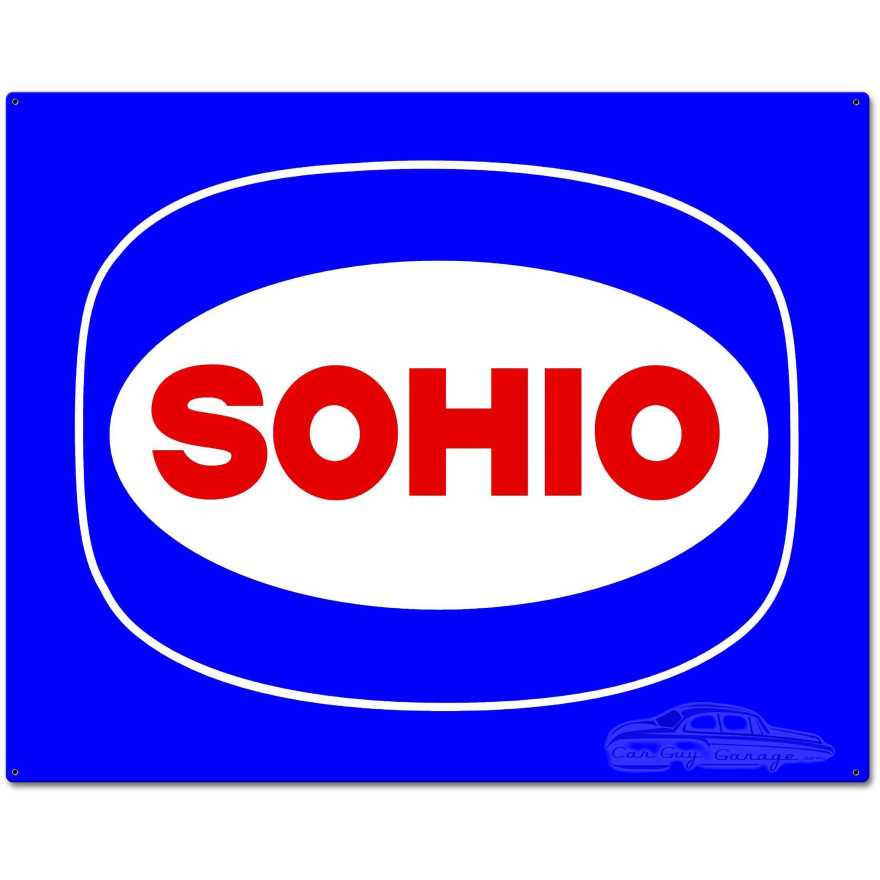 Sohio Blue Custom Shape Metal Sign - 30" x 24"