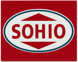 Sohio Red Custom Shape Metal Sign - 30" x 24"