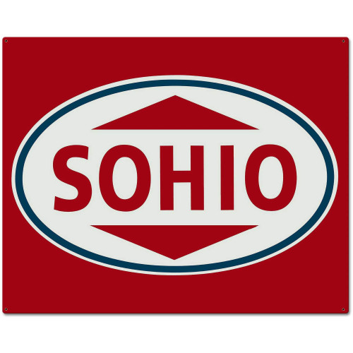 Sohio Red Custom Shape Metal Sign - 30" x 24"