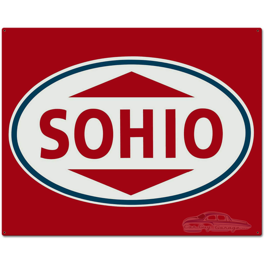Sohio Red Custom Shape Metal Sign - 30" x 24"