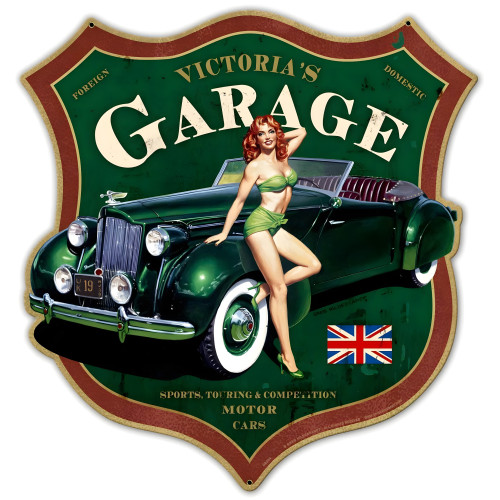 Victoria's Garage Metal Sign - 26" x 27"