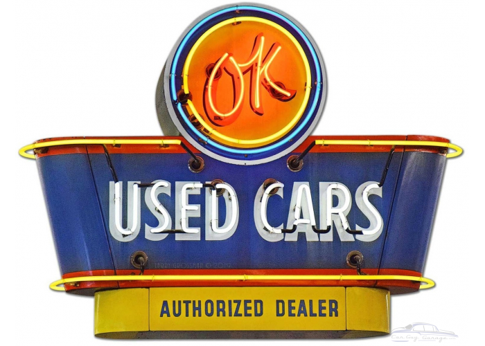 1950's OK Used Cars Metal Sign - 30" x 23"