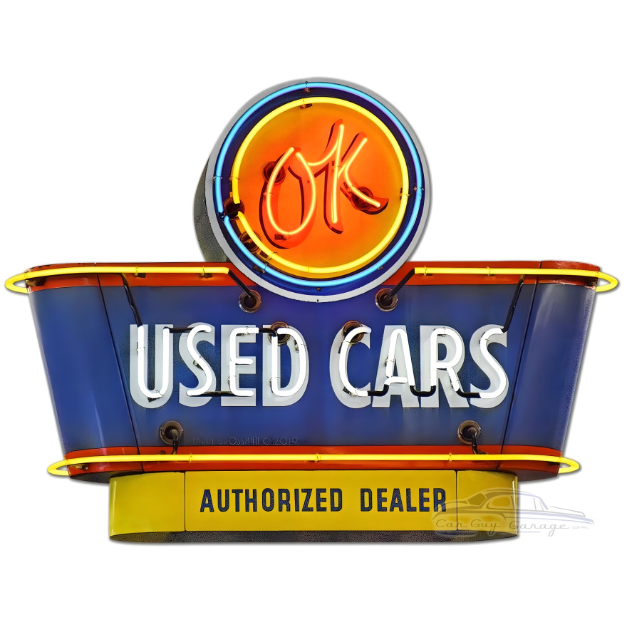 1950's OK Used Cars Metal Sign - 30" x 23"