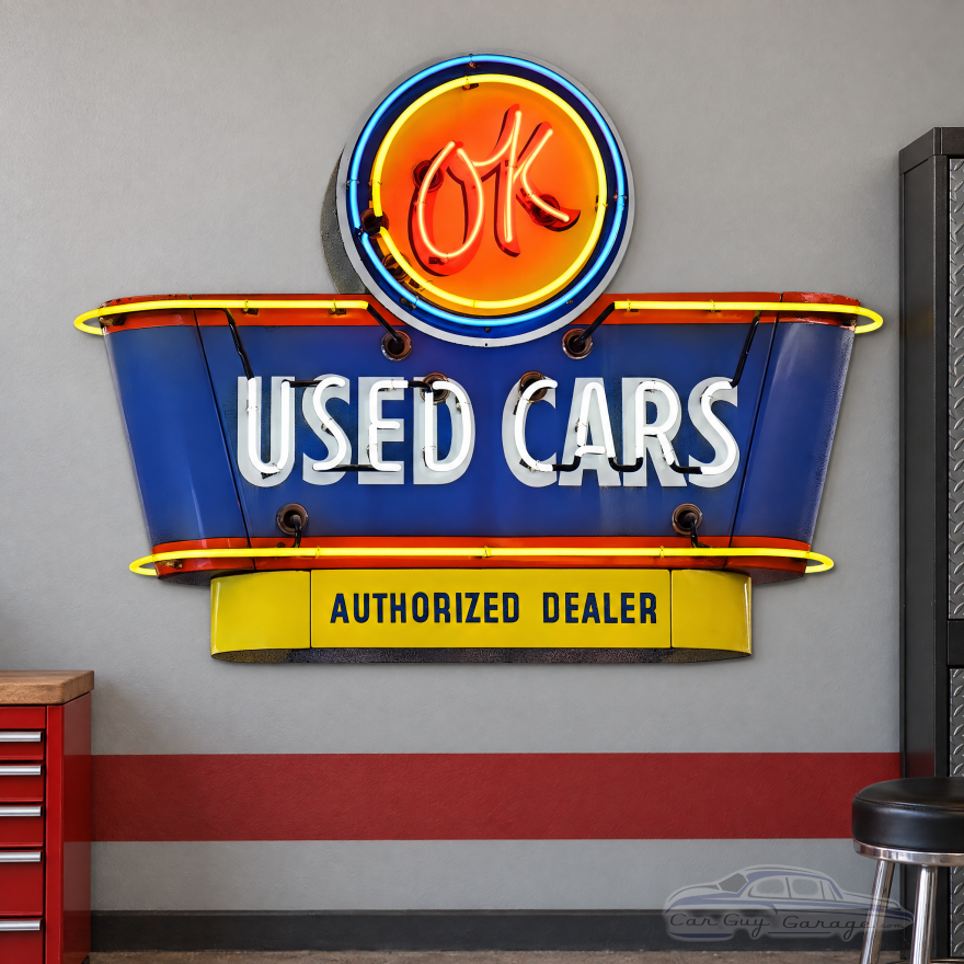 1950's OK Used Cars Vintage Automotive Metal Sign - 30" x 23"