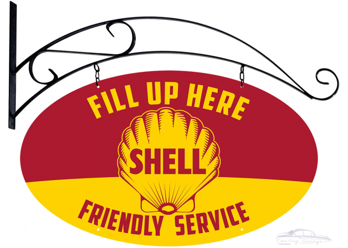 Fill Up Here Friendly Service Shell Metal Sign