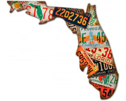 Florida License Plates Metal Sign - 30" x 23"