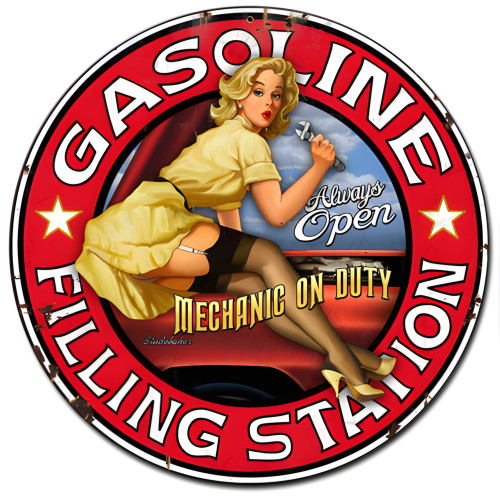 Filling Station Metal Sign - 24" x 24"