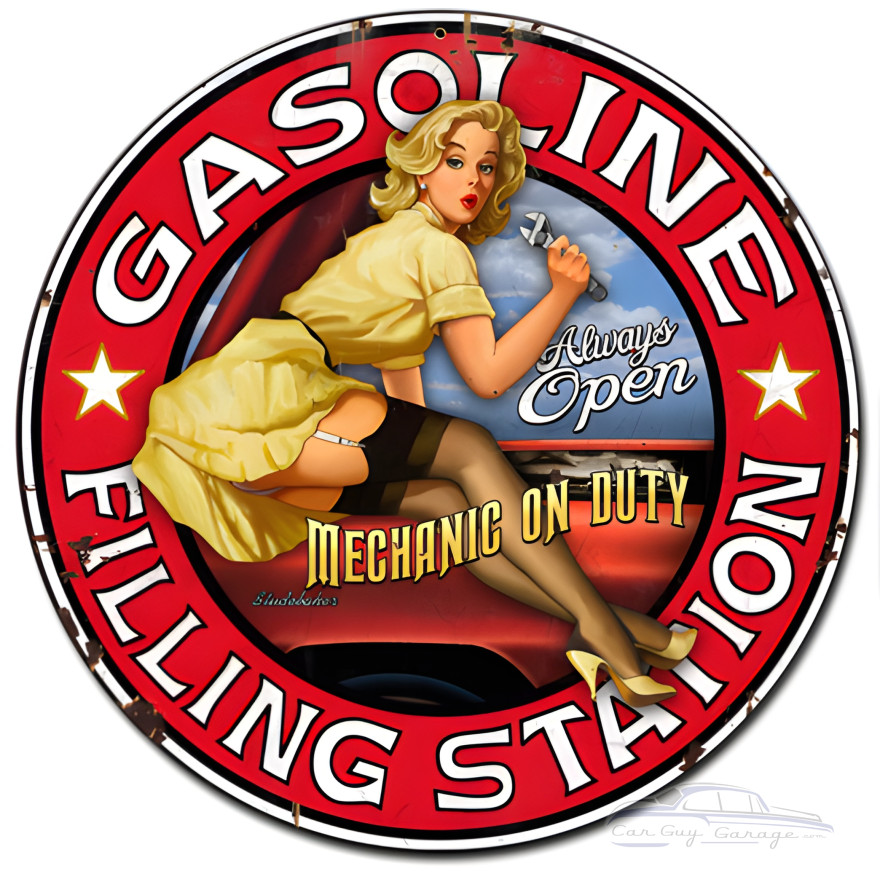 Filling Station Metal Sign - 24" x 24"