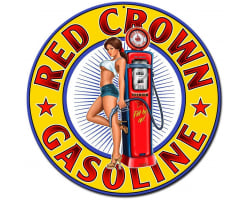 Red Crown New Metal Sign - 24" x 24"